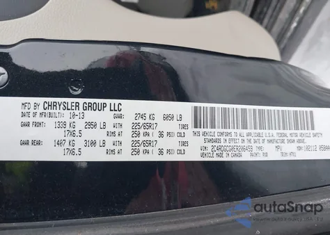 2014 Dodge Grand Caravan Sxt z USA, uszkodzony, nr VIN 2C4RDGCG0ER206459